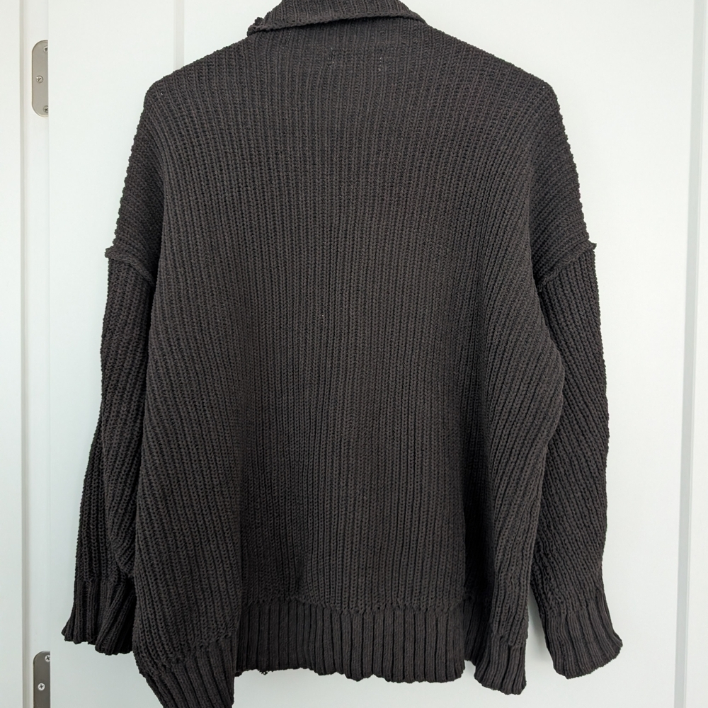 Aerie Oversized Chocolate Brown Knit Sweater, Women's Size XS - Picture 8 of 8